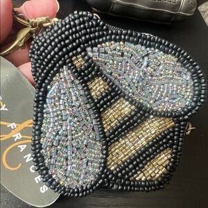 MARY FRANCES Bee To Bee Beaded Keychain/Purse Charm NWT